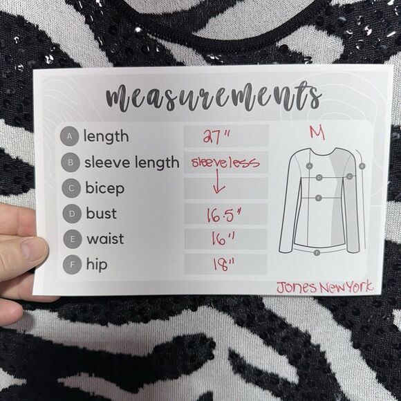 Jones New York Collection Sweater Women’s Size Zebra Print Sequin Tank NWT - Picture 6 of 6